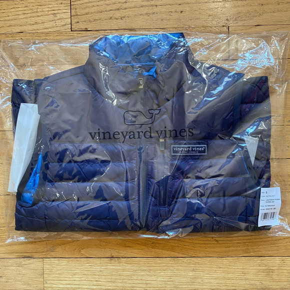 NWT Vineyard Vines Boys' Lightweight Packable Puffer Vest in Nautical Navy (S) - Picture 8 of 9